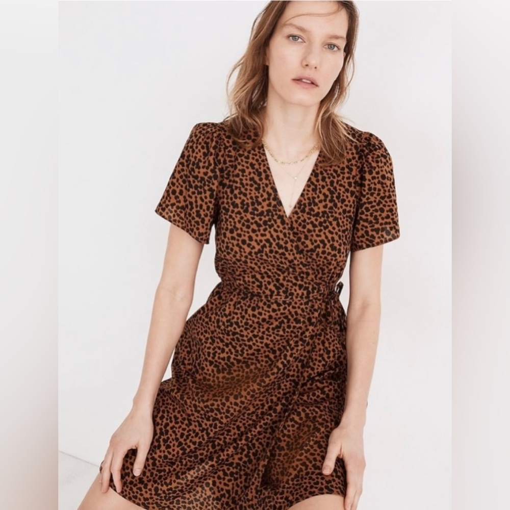 Madewell Flutter Sleeve Wrap Mini Dress